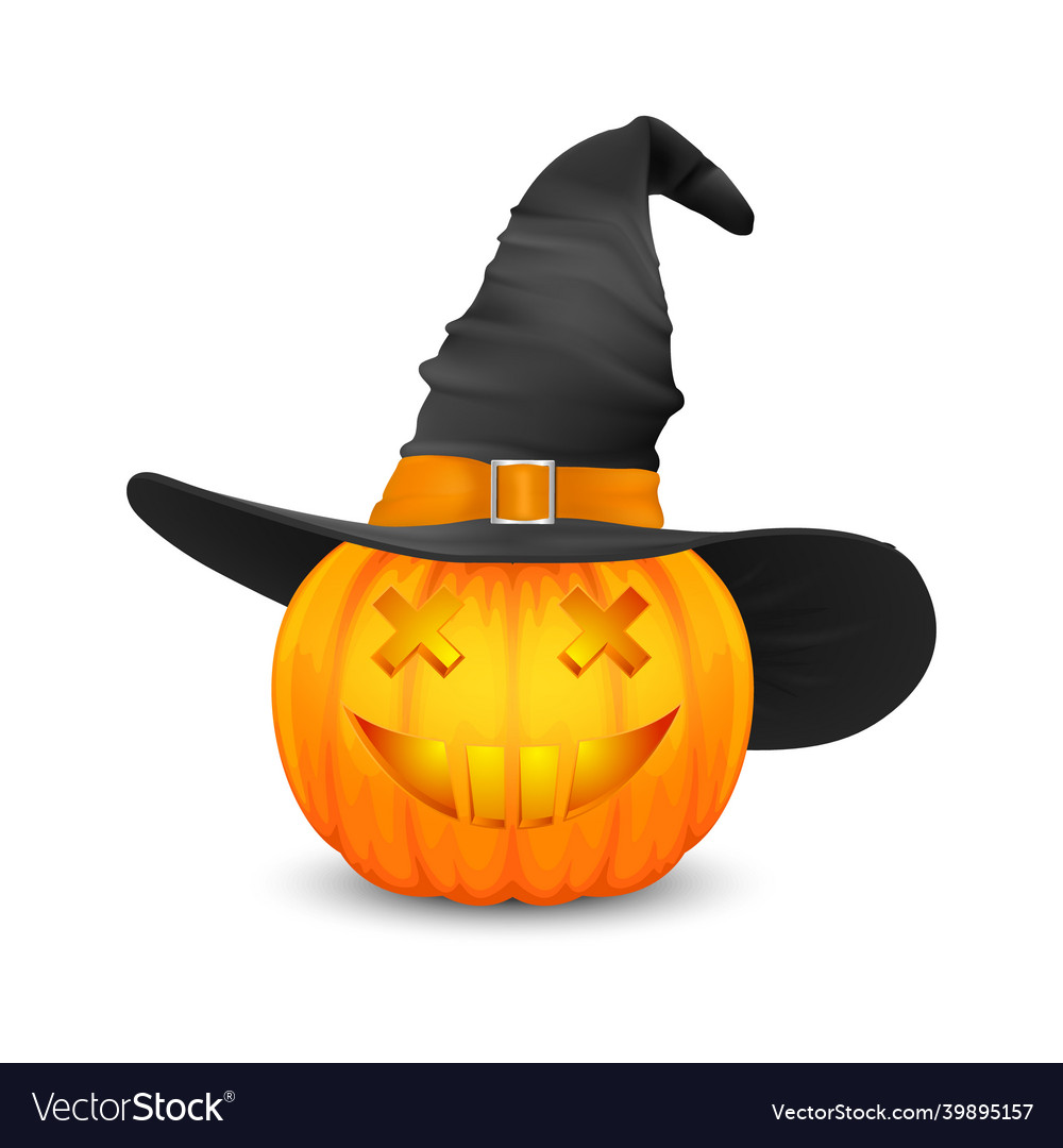 Glossy cartoon halloween pumpkin lantern Vector Image