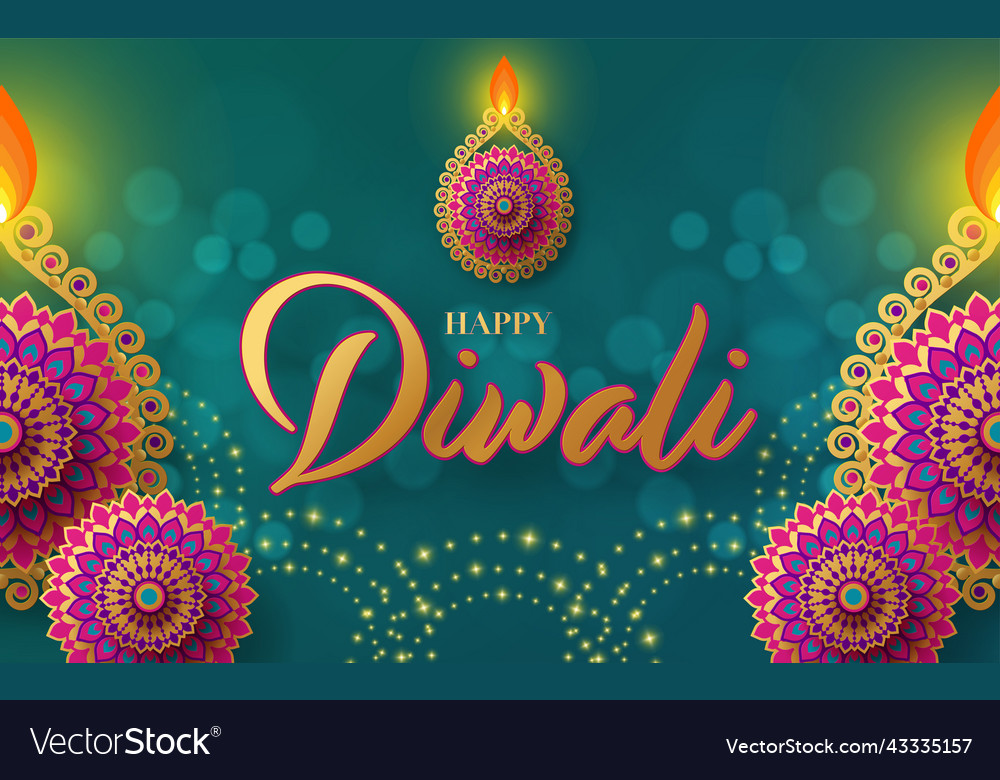 Happy diwali deepavali the indian festival Vector Image