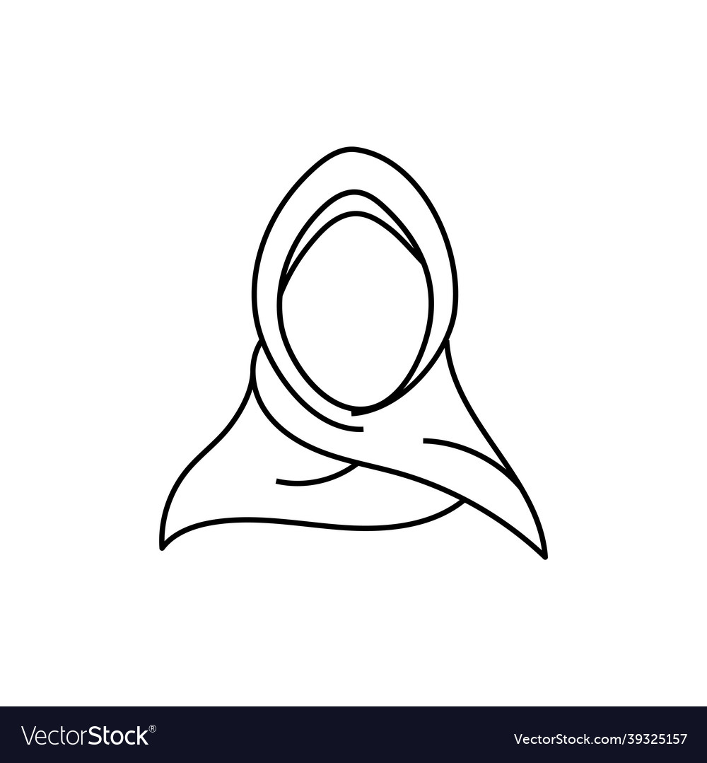 Hijab outline icon design template isolated Vector Image