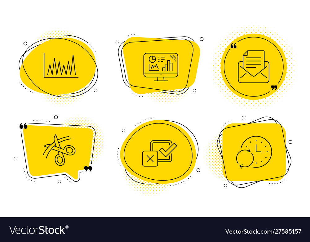 Mail correspondence analytics graph and line vector image Mail correspondence analytics graph and line