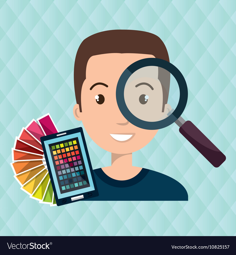 Man smartphone color chart idea