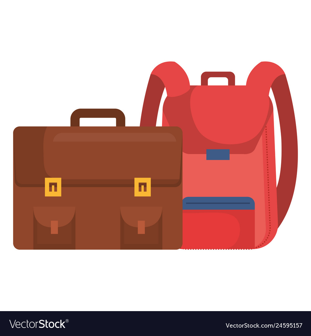 Portfolio and school bag Royalty Free Vector Image