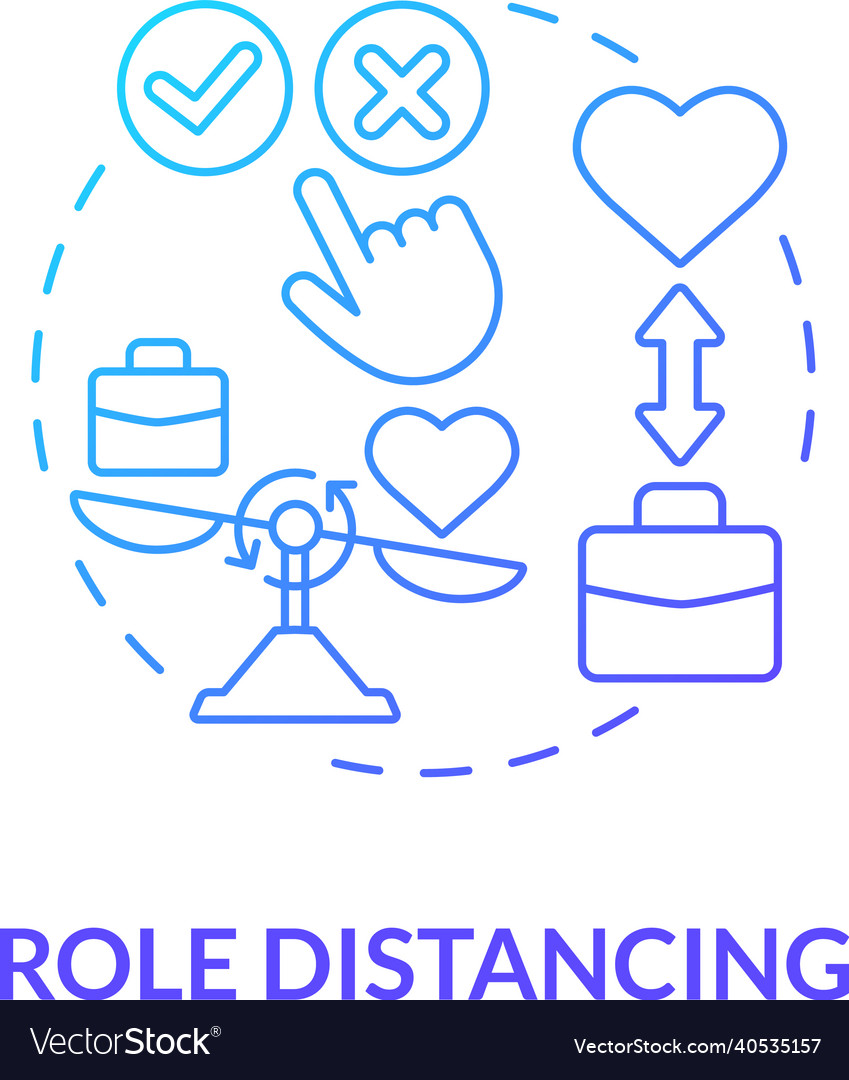 Role distancing action red gradient concept icon
