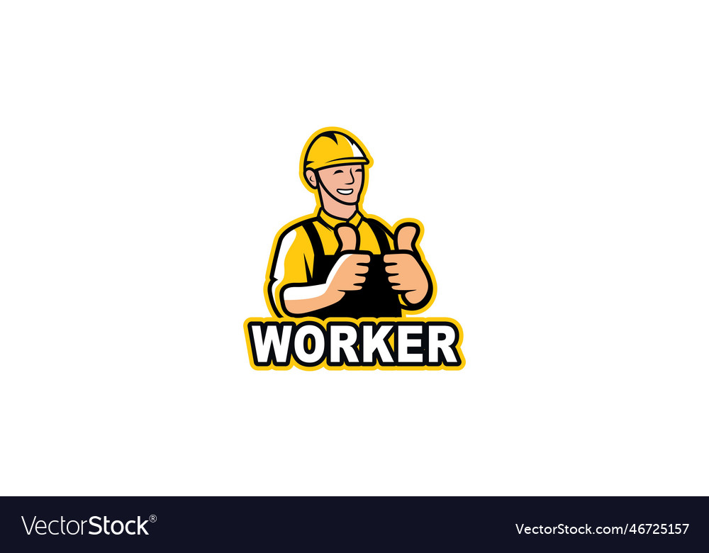 Service worker mascot logo