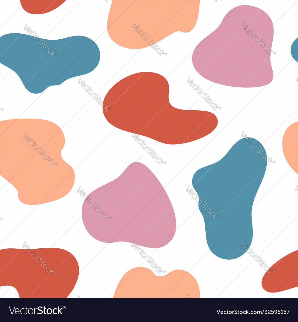 Simple seamless pattern with color stains flat vector image Simple seamless pattern with color stains flat