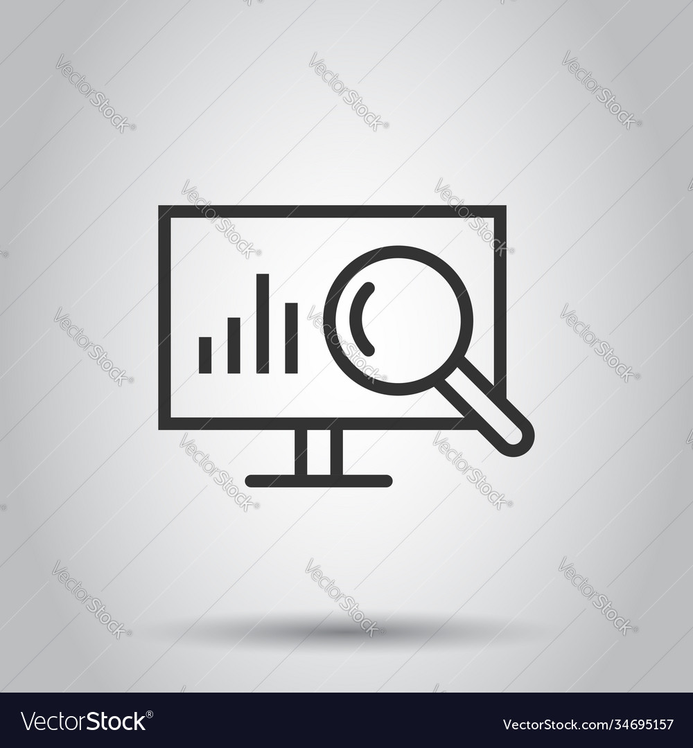 Website analytics icon in flat style seo data vector image Website analytics icon in flat style seo data