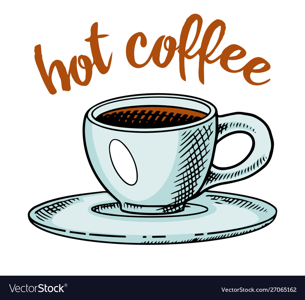 A cup coffee morning cappuccino soft drink Vector Image