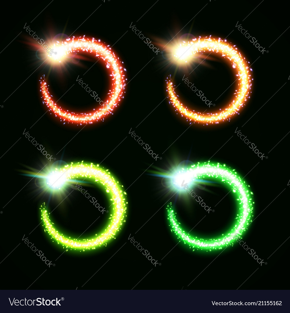 Christmas colorful magic round comets collection vector image Christmas colorful magic round comets collection