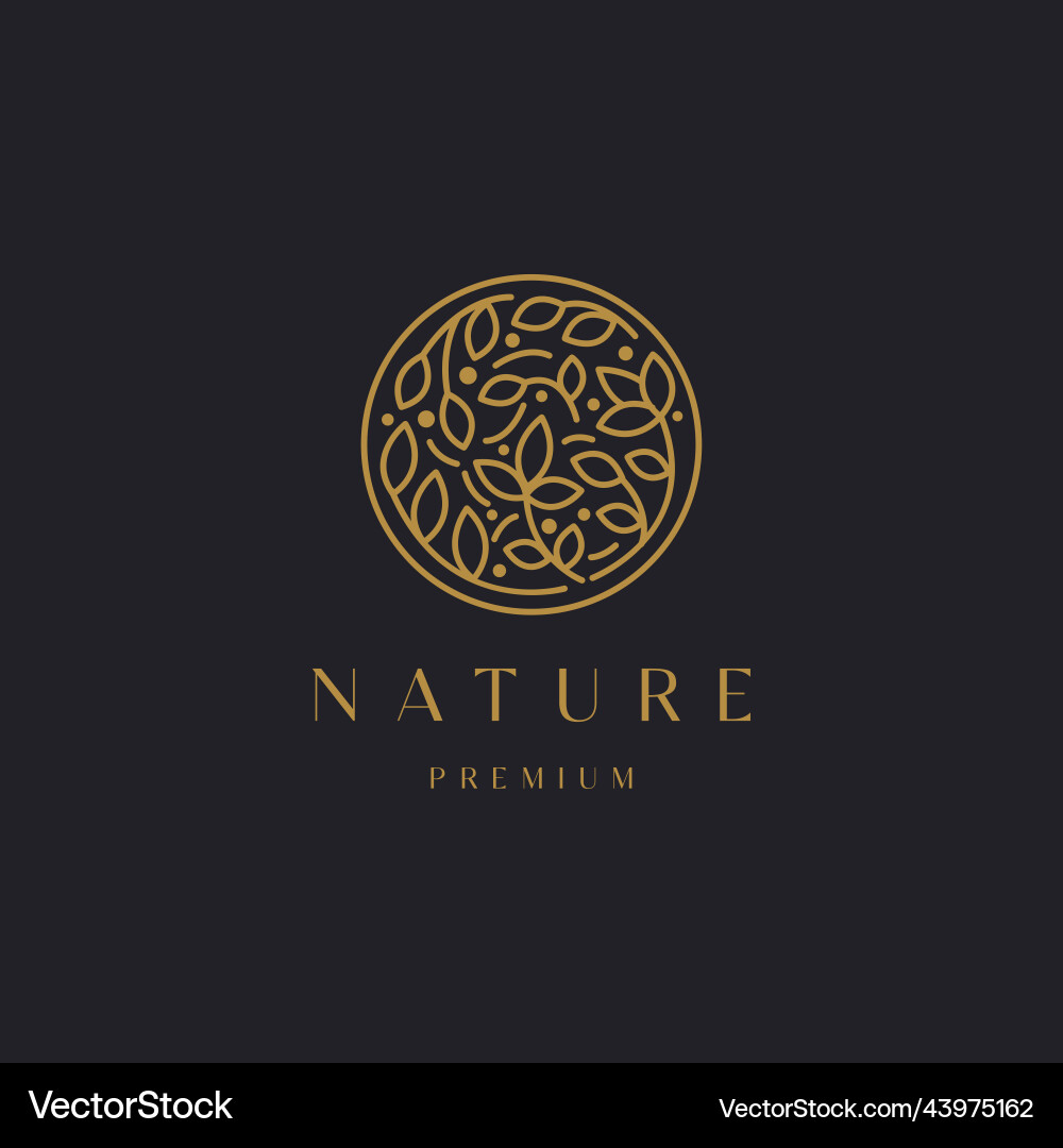 Circle leaf Royalty Free Vector Image - VectorStock