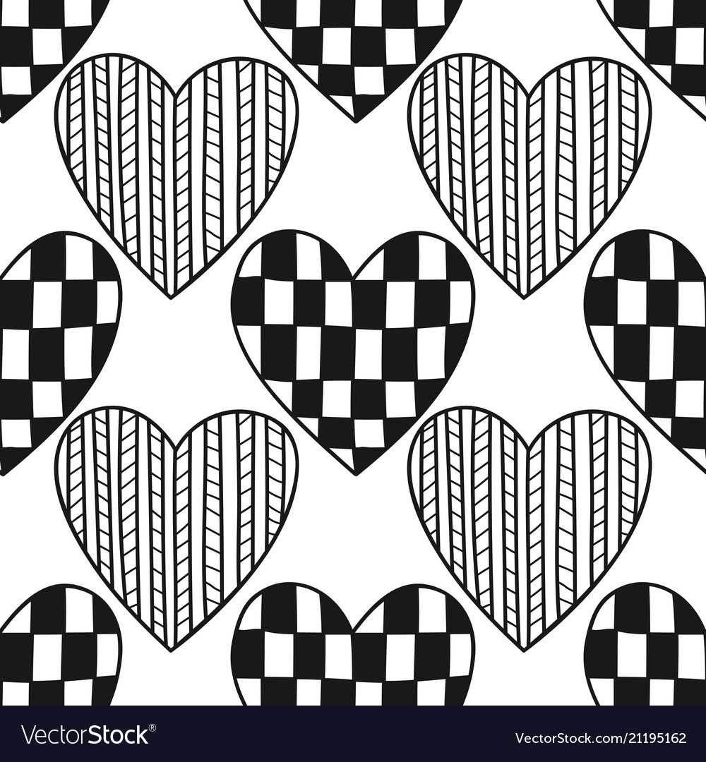 Decorative hearts black and white