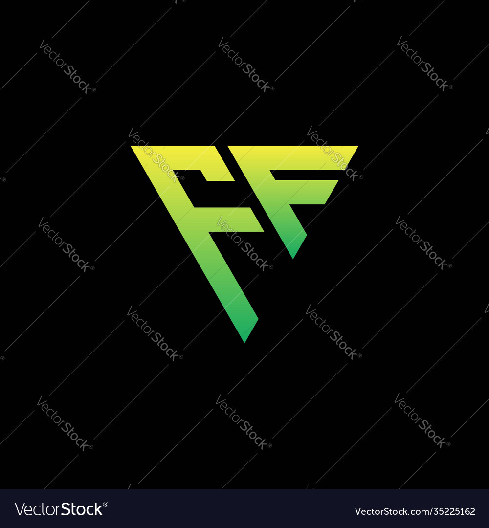 F initial triangle logo monogram