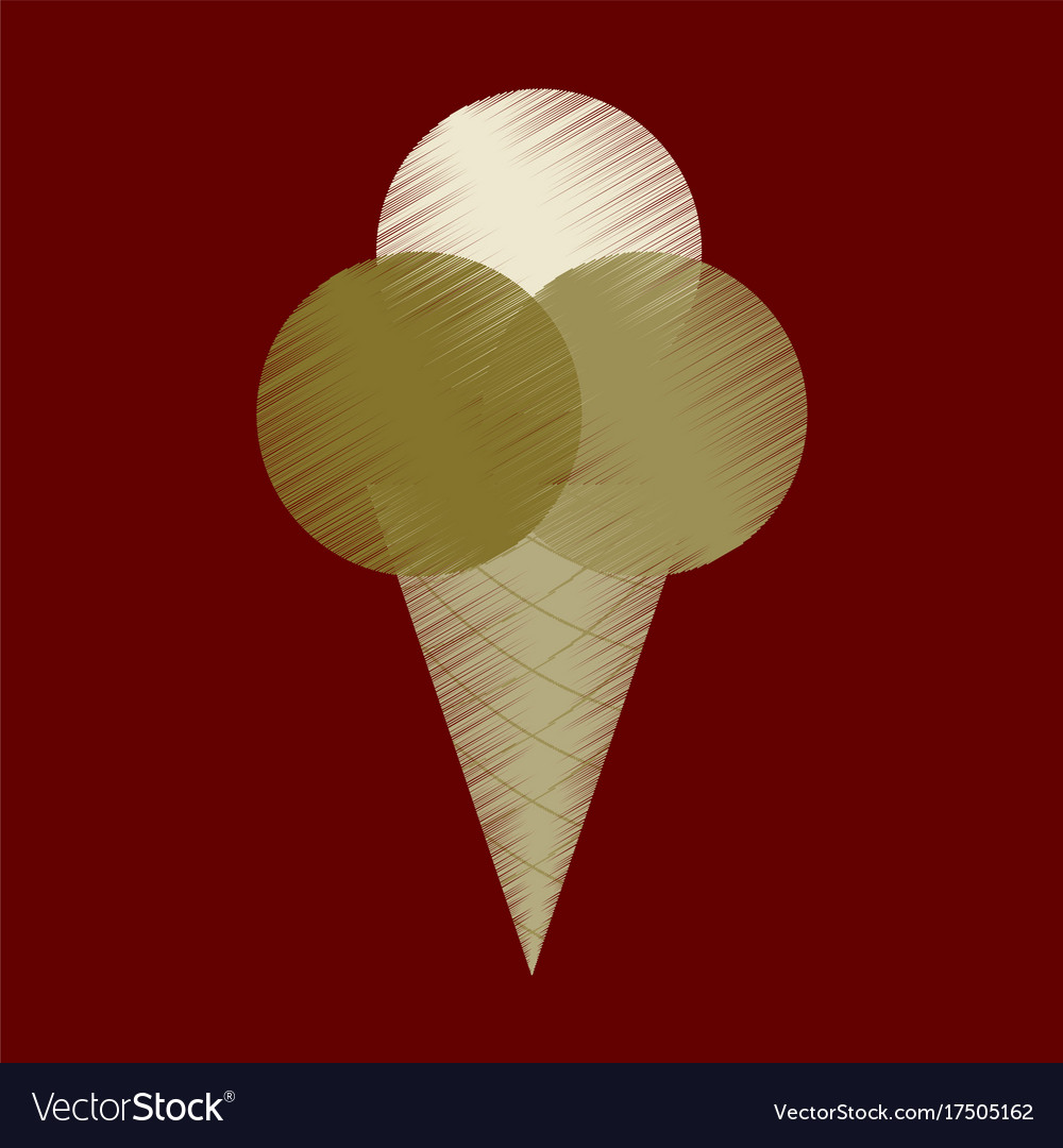 Flat shading style icon ice cream balls