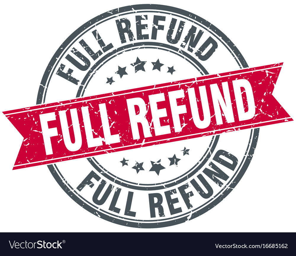 Full refund round grunge ribbon stamp Royalty Free Vector