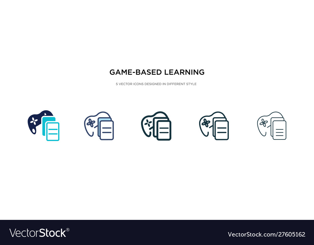 Game-based learning icon in different style two vector image Game-based learning icon in different style two