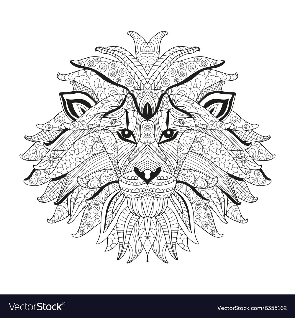 Hand drawn decorative lion Royalty Free Vector Image