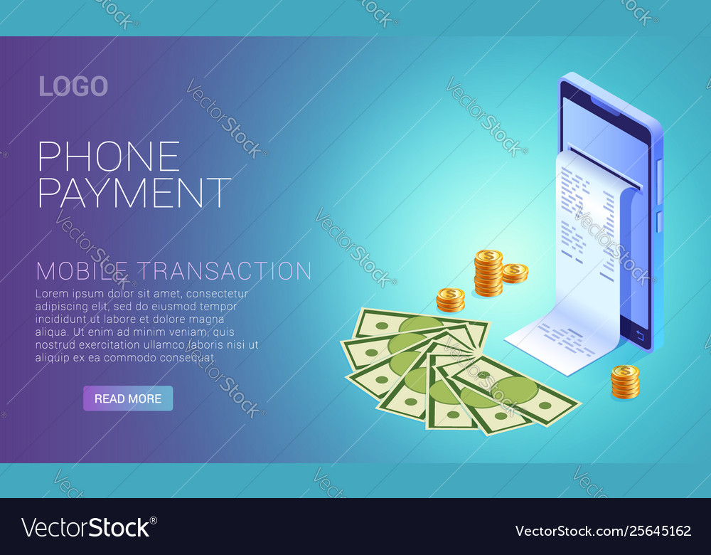 Payment phone online concept smartphone Royalty Free Vector