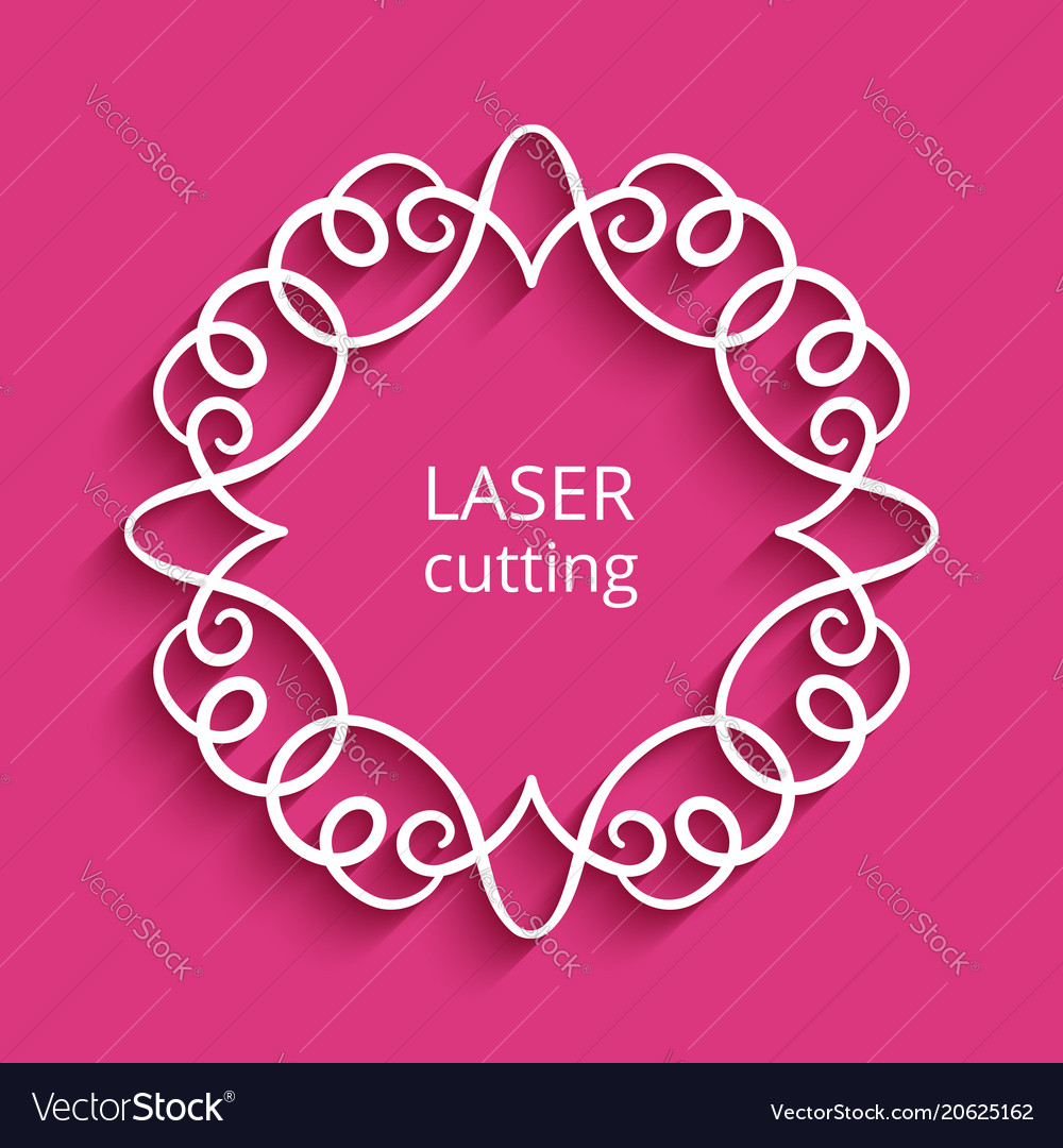 Round Frame With Cutout Paper Border Ornament Vector Image