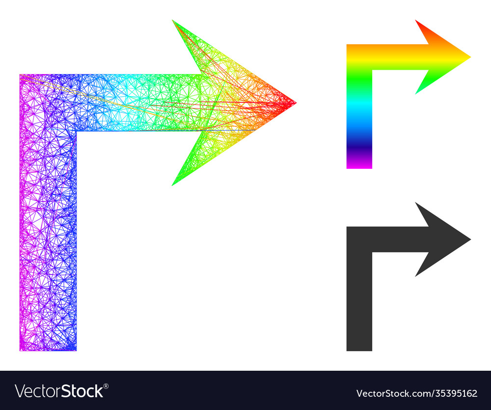 Spectrum linear gradient turn right icon vector image Spectrum linear gradient turn right icon