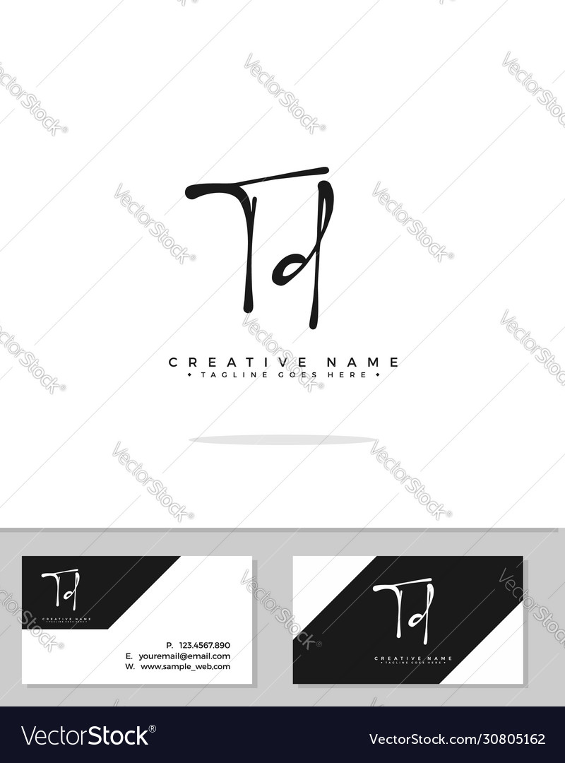 T d td initial logo signature handwriting