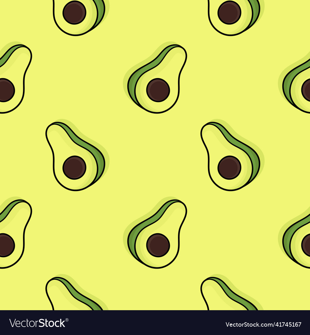 Avocado hand drawn seamless pattern