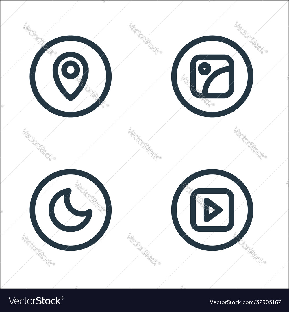 Basic ui line icons linear set quality vector image Basic ui line icons linear set quality