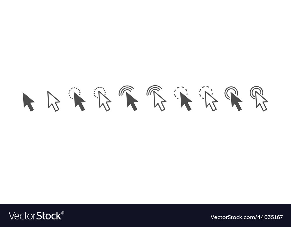 Klicken Sie auf Symbol eine Computermaus mit einem Pfeil