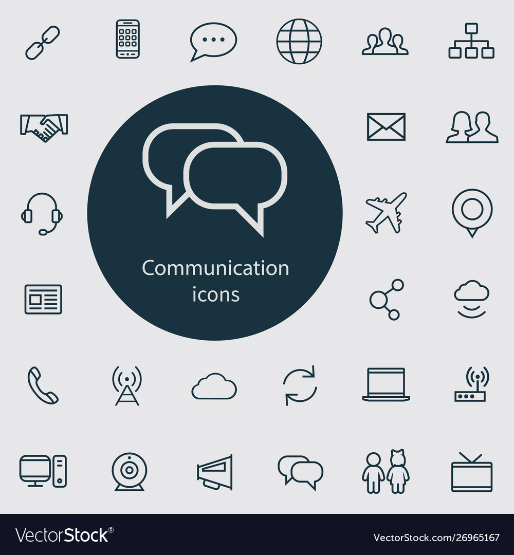 Communication Outline Thin Flat Digital Icon Vector Image