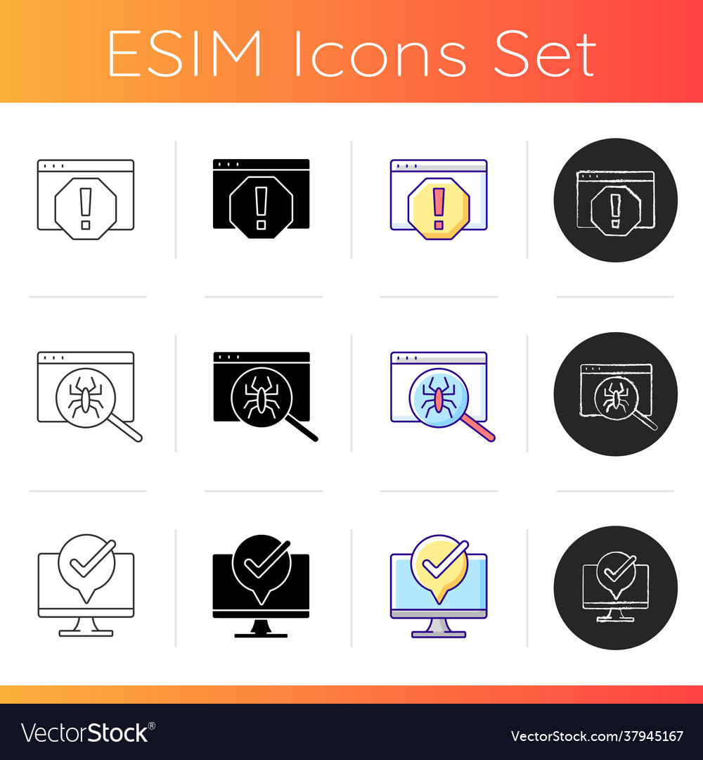 Computer issues icons set vector image Computer issues icons set