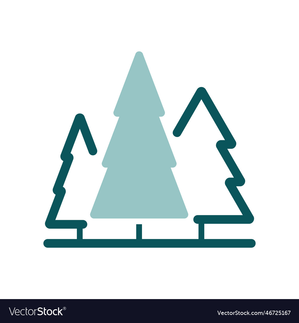 Conifer forest isolated icon nature sign Vector Image