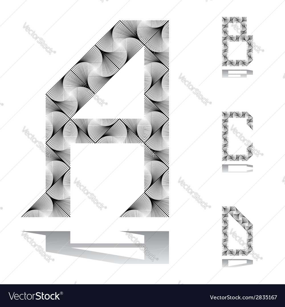 Design ABC letters from A to D Royalty Free Vector Image