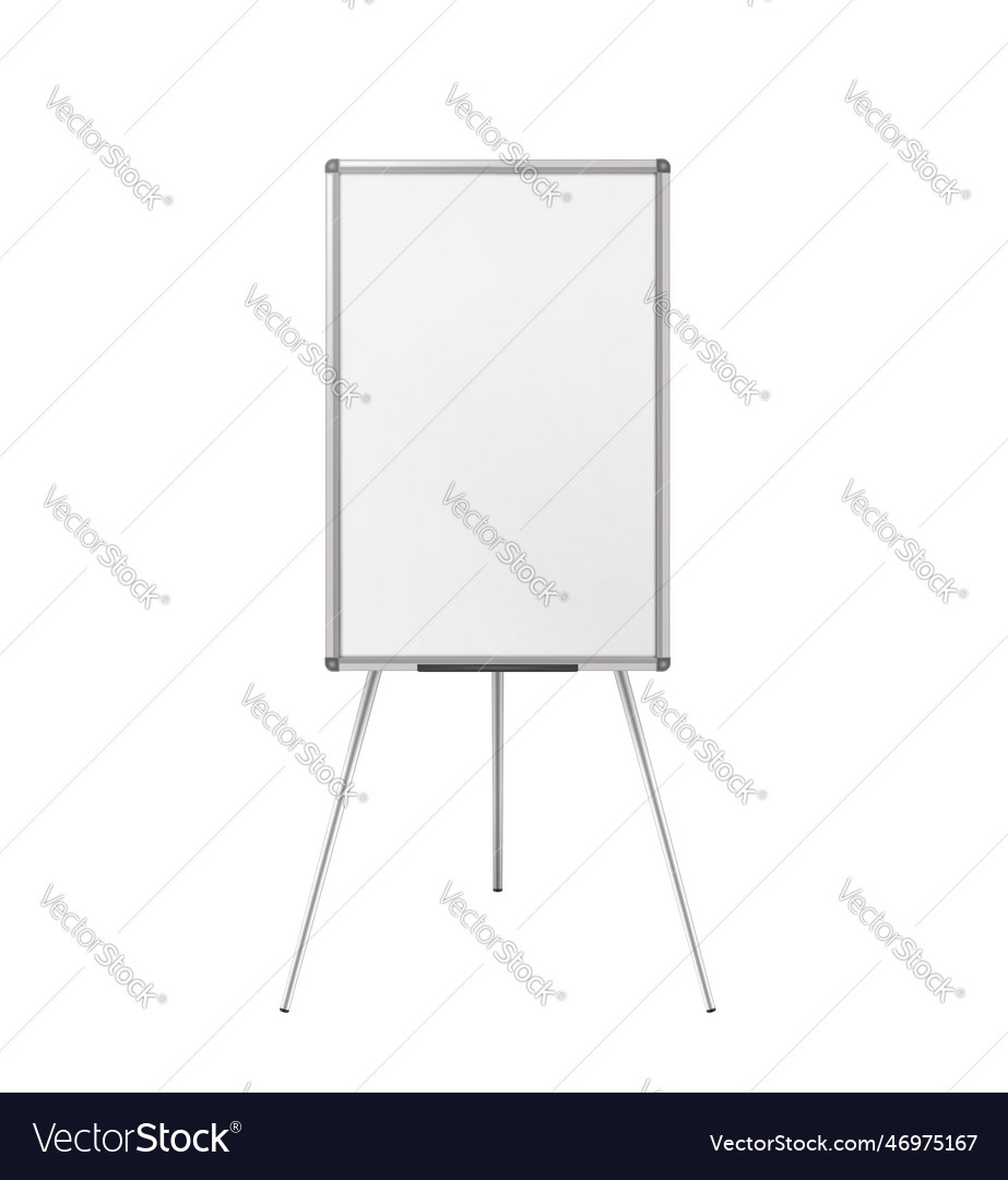 Flipchart easel mock-up magnetic whiteboard Vector Image