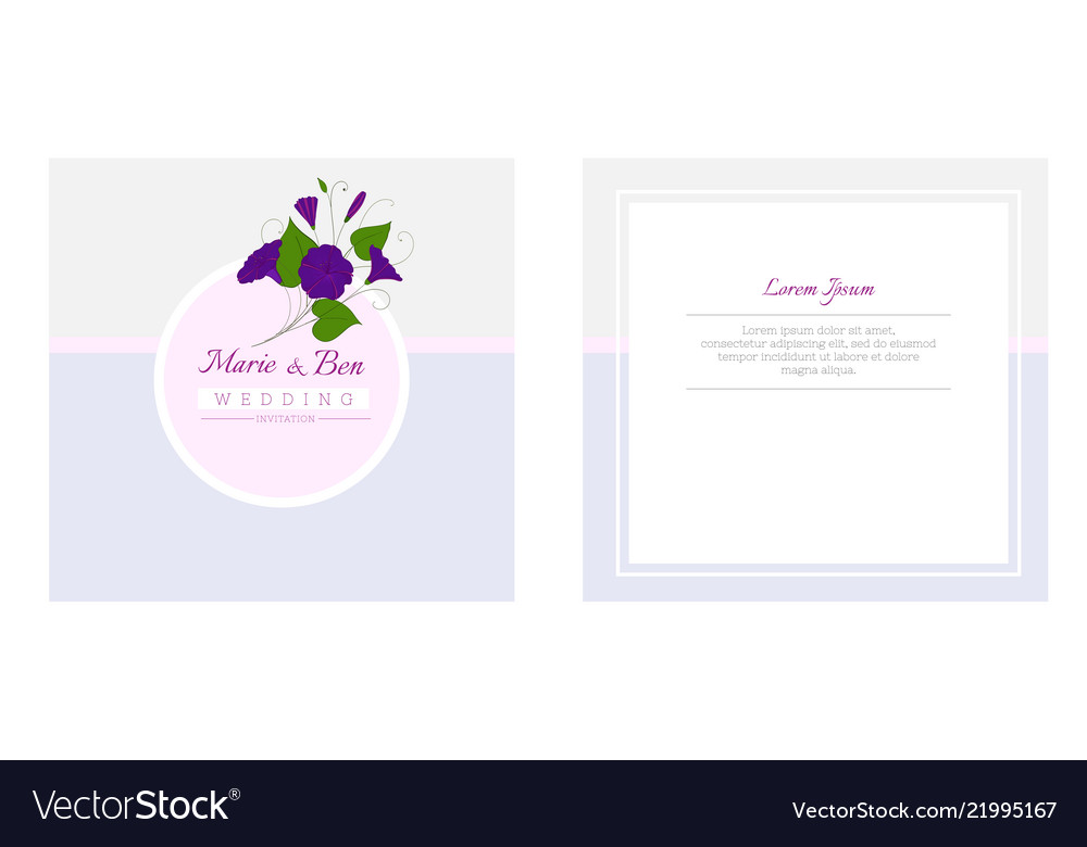 Fl Wedding Invitation Template Elegant Vector Image