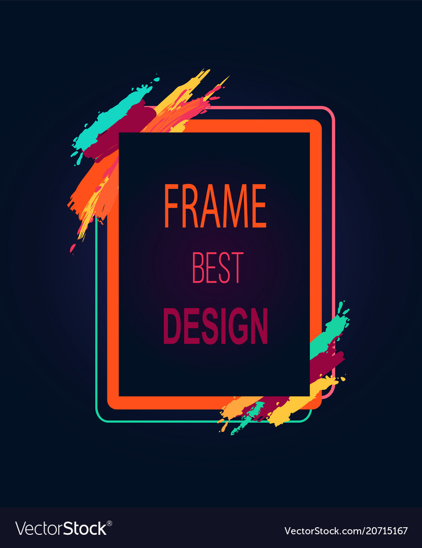 Frame Best Design Rectangular Bright Border Icon Vector Image