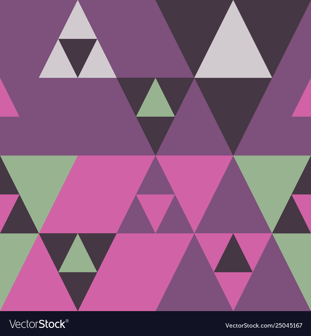 Geometric color triangles seamless pattern vector image Geometric color triangles seamless pattern