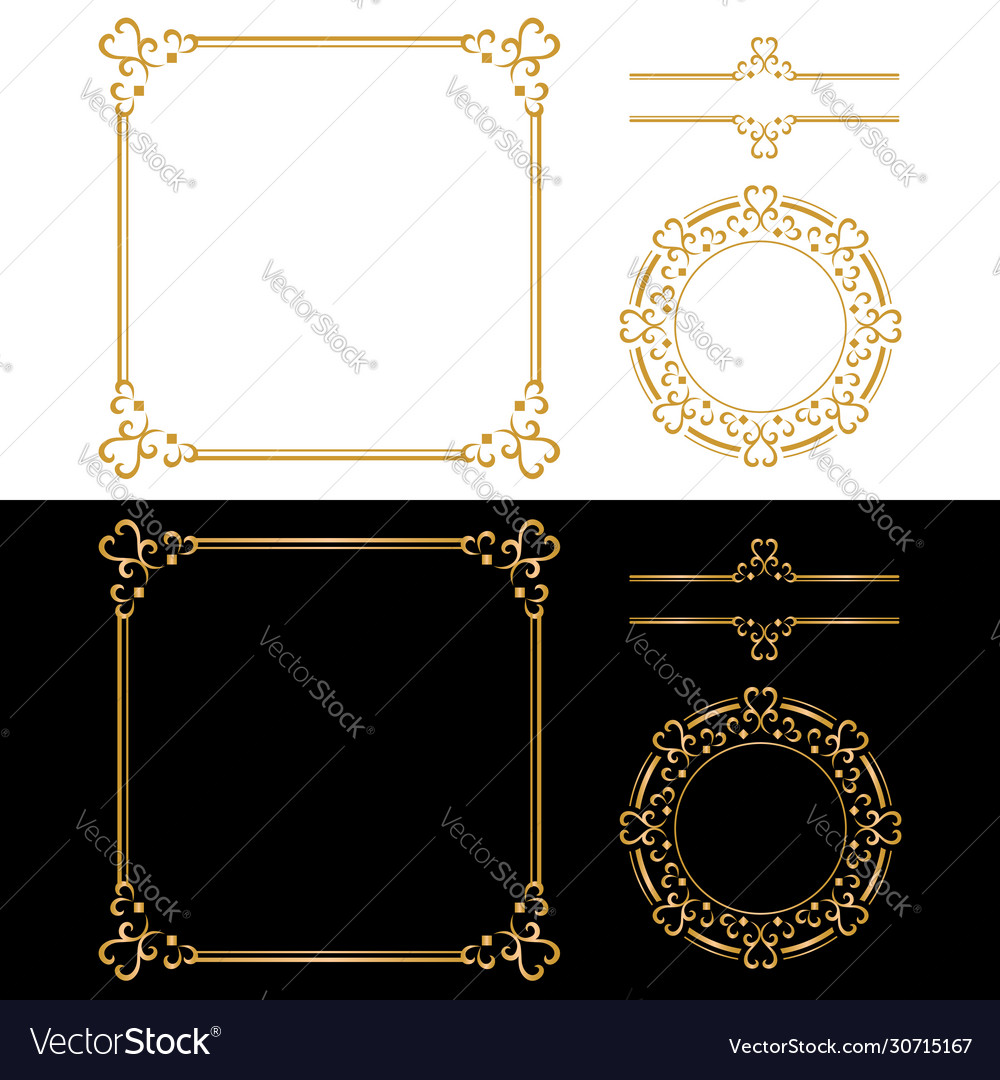 Golden Ornament Frame Royalty Free Vector Image