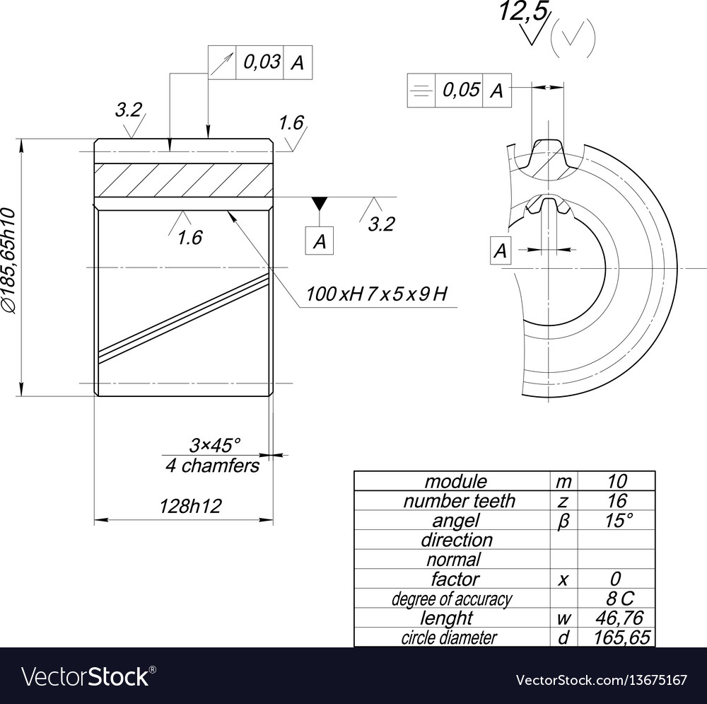 Sketch Wheel With Circle Diameter Royalty Free Vector Image