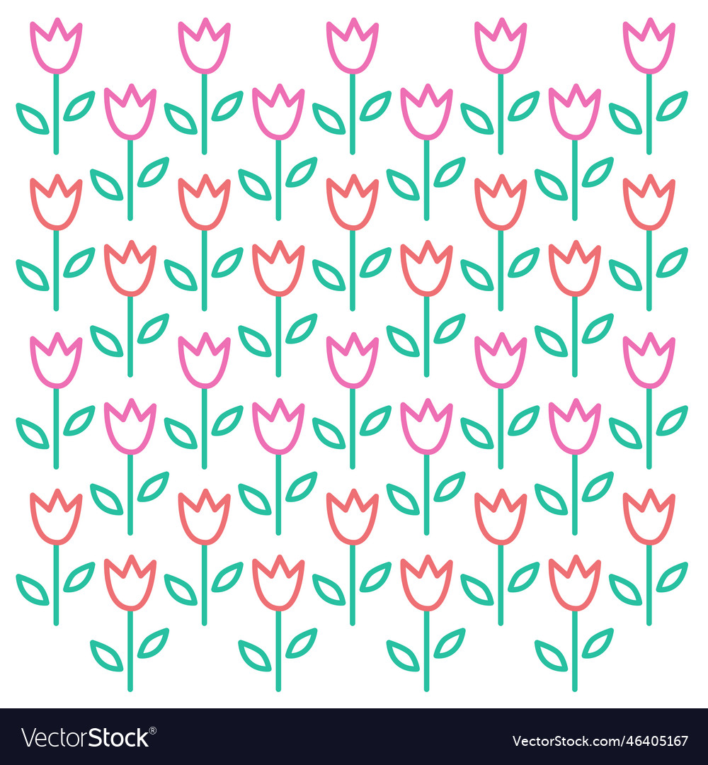 Spring cute tulips pattern texture background