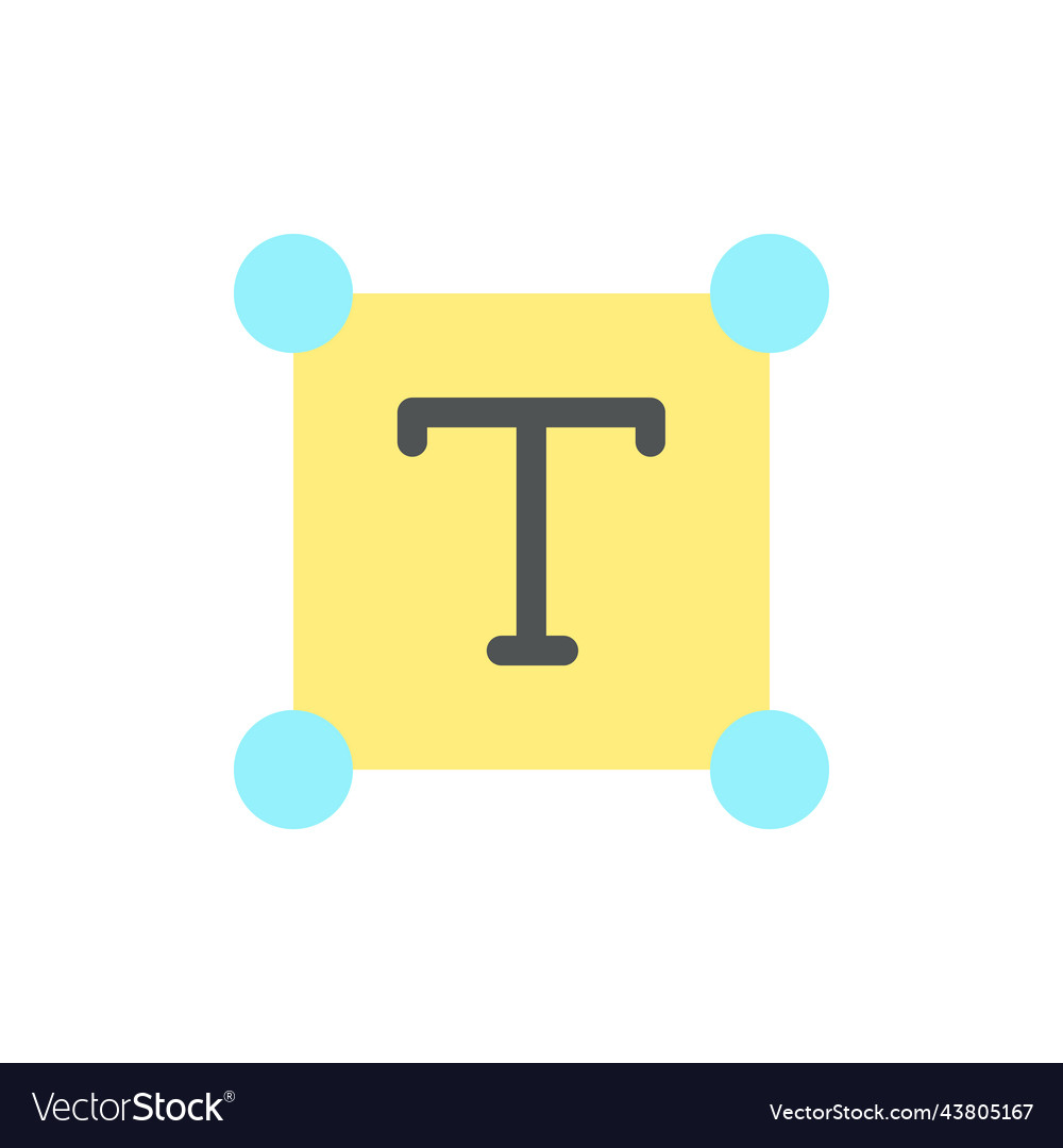 Text flat color ui icon vector image Text flat color ui icon