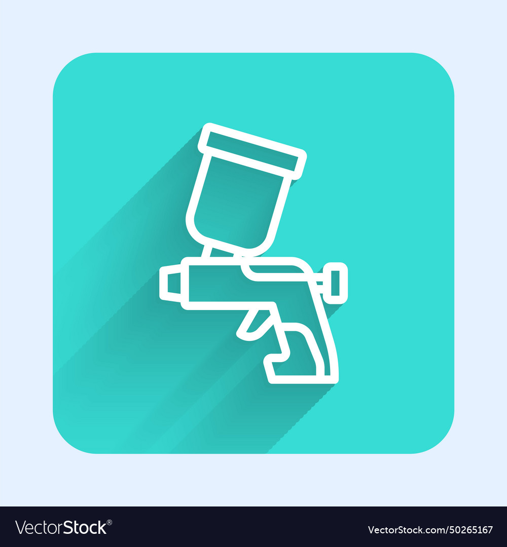 White line paint spray gun icon isolated