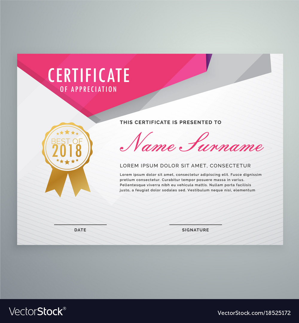 Abstract geometric certificate template design Vector Image