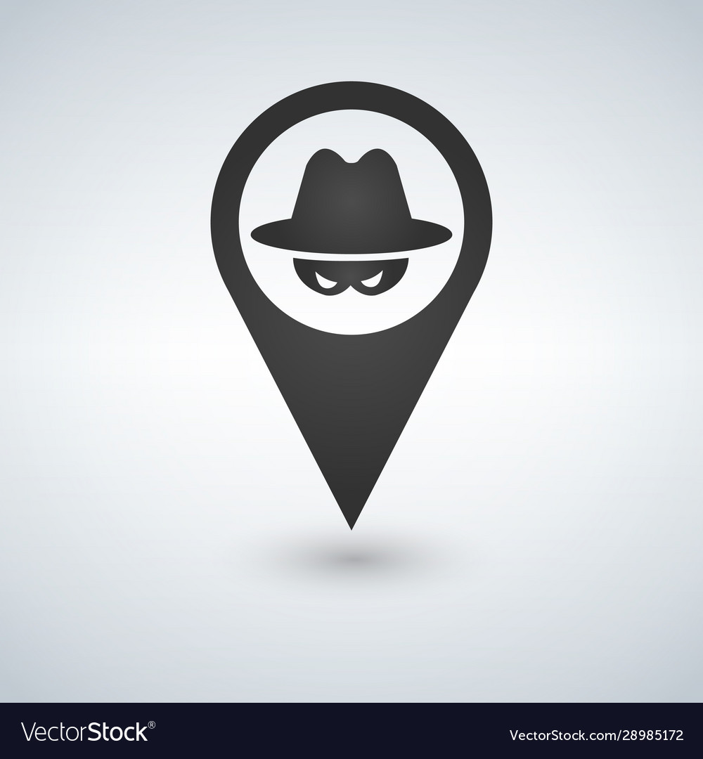 An isolated map mark with a thief icon