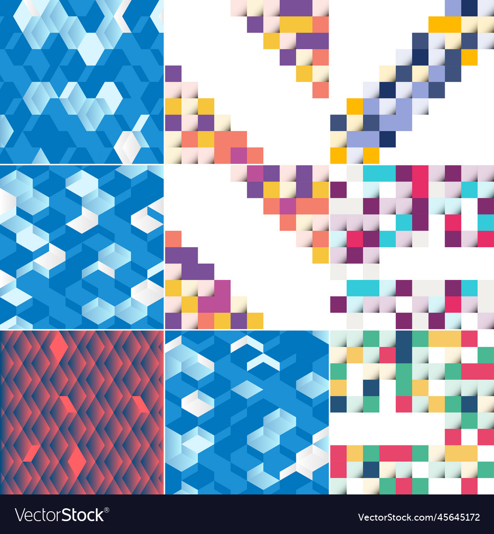 Blue mosaic pattern with a color gradient vector image Blue mosaic pattern with a color gradient