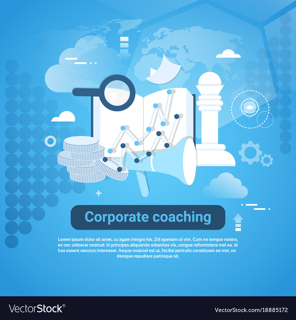 Corporate coaching template web banner with copy
