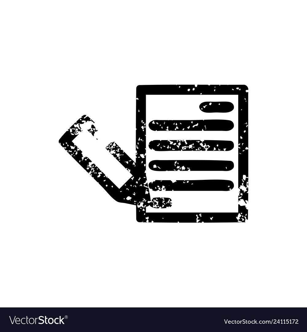 Document and pencil distressed icon