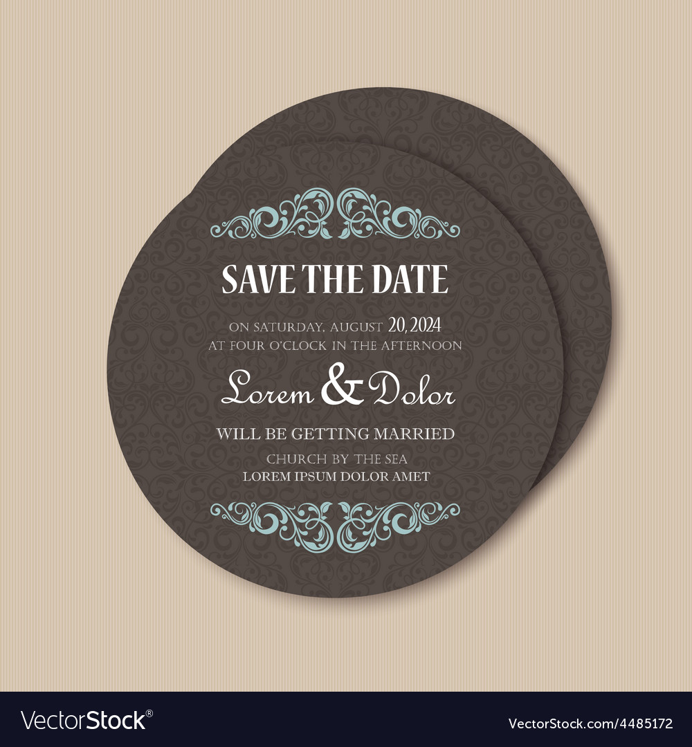 Elegant Round Save the Date Card