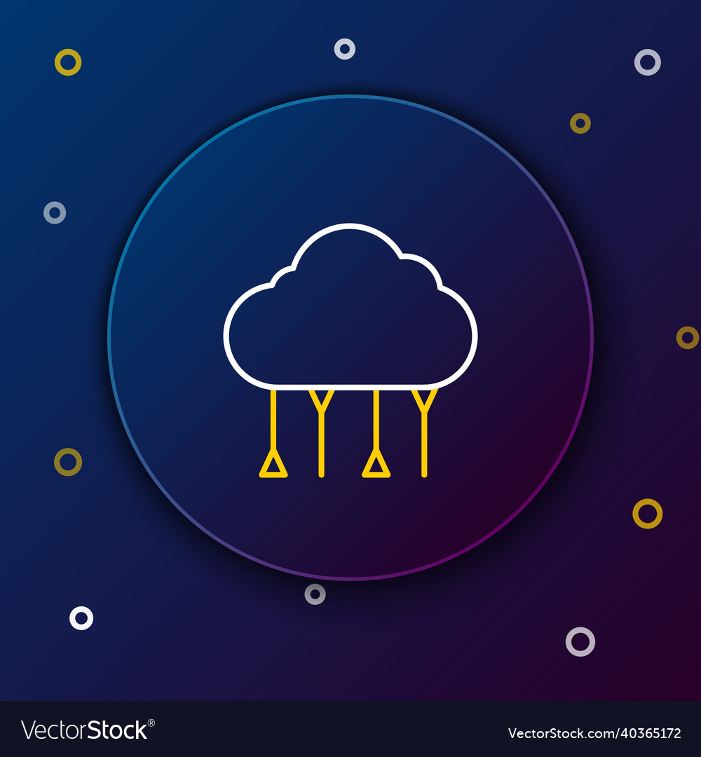 Line network cloud connection icon isolated vector image Line network cloud connection icon isolated