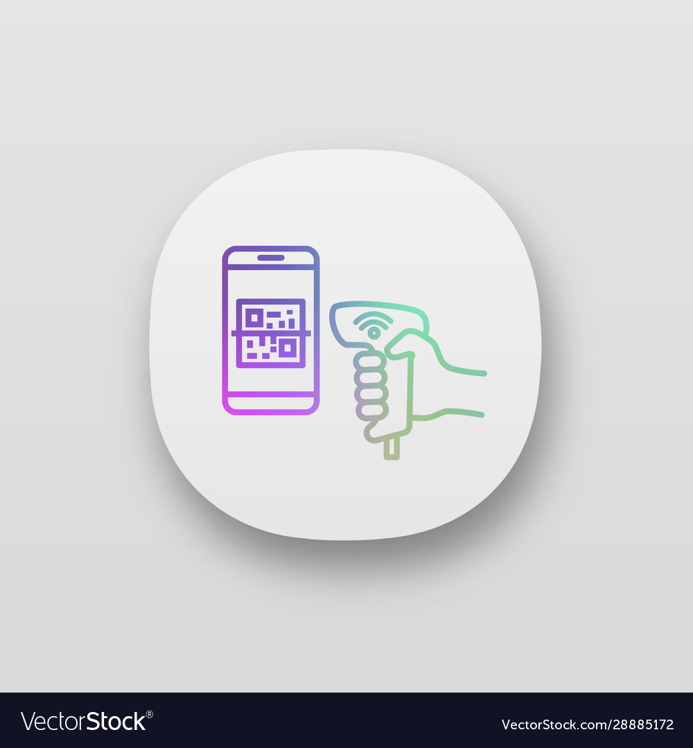Payment qr with code scanner scanning phone vector image Payment qr with code scanner scanning phone