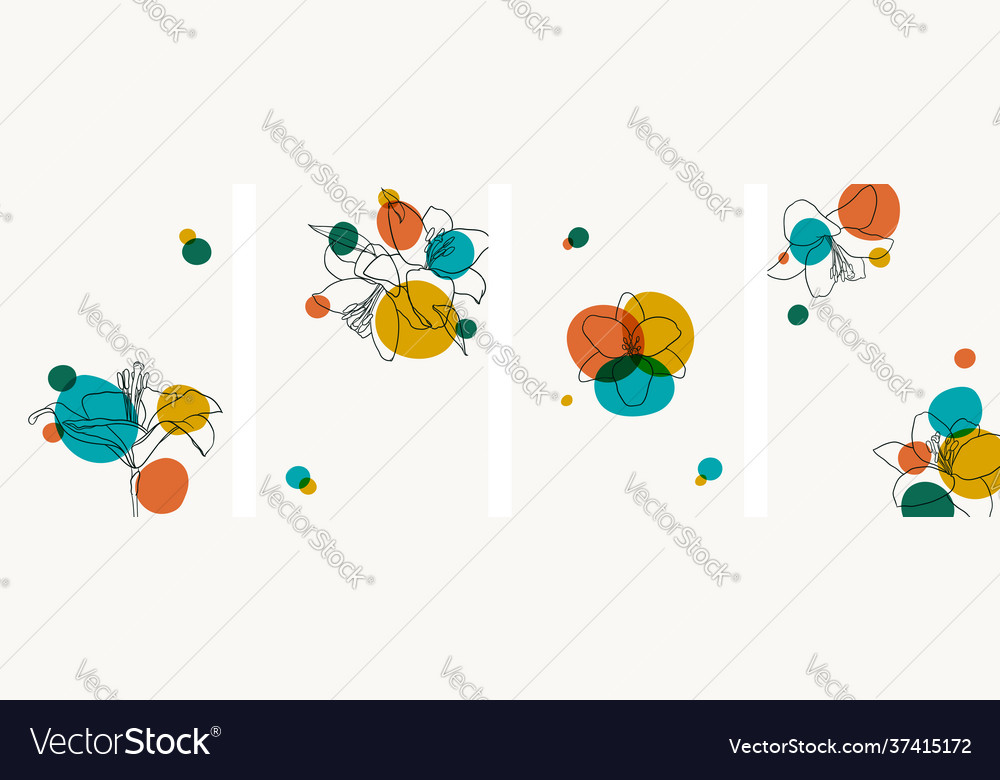 Set kreative minimalistische Hand zeichnen floral