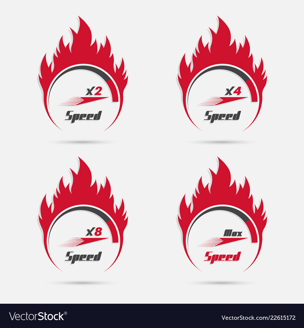Set of four speedometer scale vector image Set of four speedometer scale