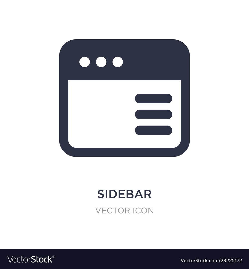 Sidebar icon on white background simple element